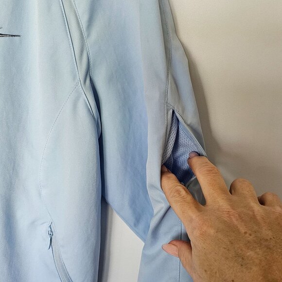 Nike Full-Zip Jacket Size XL Light Blue Chest Swoop Preppy Athletic Athleisure - Picture 12 of 15